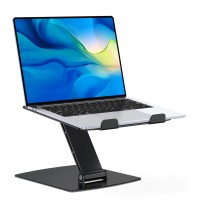 STOON Laptop Stand Adjustable Height, Ergonomic Portable Laptop Holder Riser for Desk, Aluminum Foldable Computer Notebook Stand Compatible with MacBook Air Pro, Dell XPS, HP (10-16") -Black